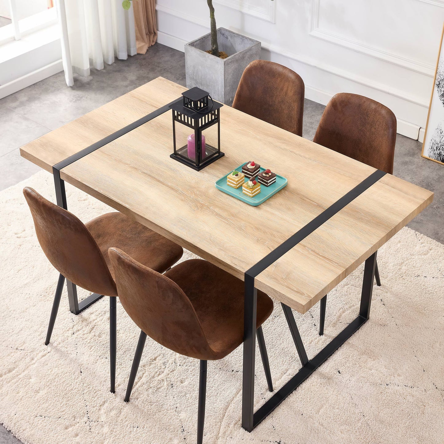 Rustic Industrial Wood Dining Table for Cozy Gatherings