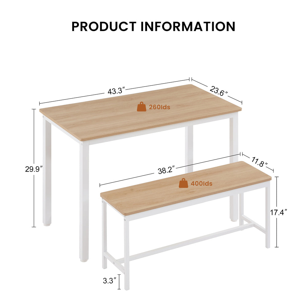 Chic Industrial Dining Set with Benches