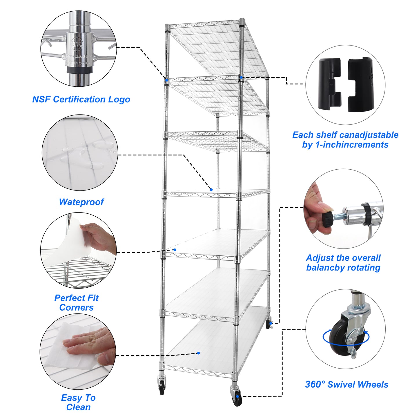 Ultimate Heavy-Duty Rolling Wire Shelf Organizer