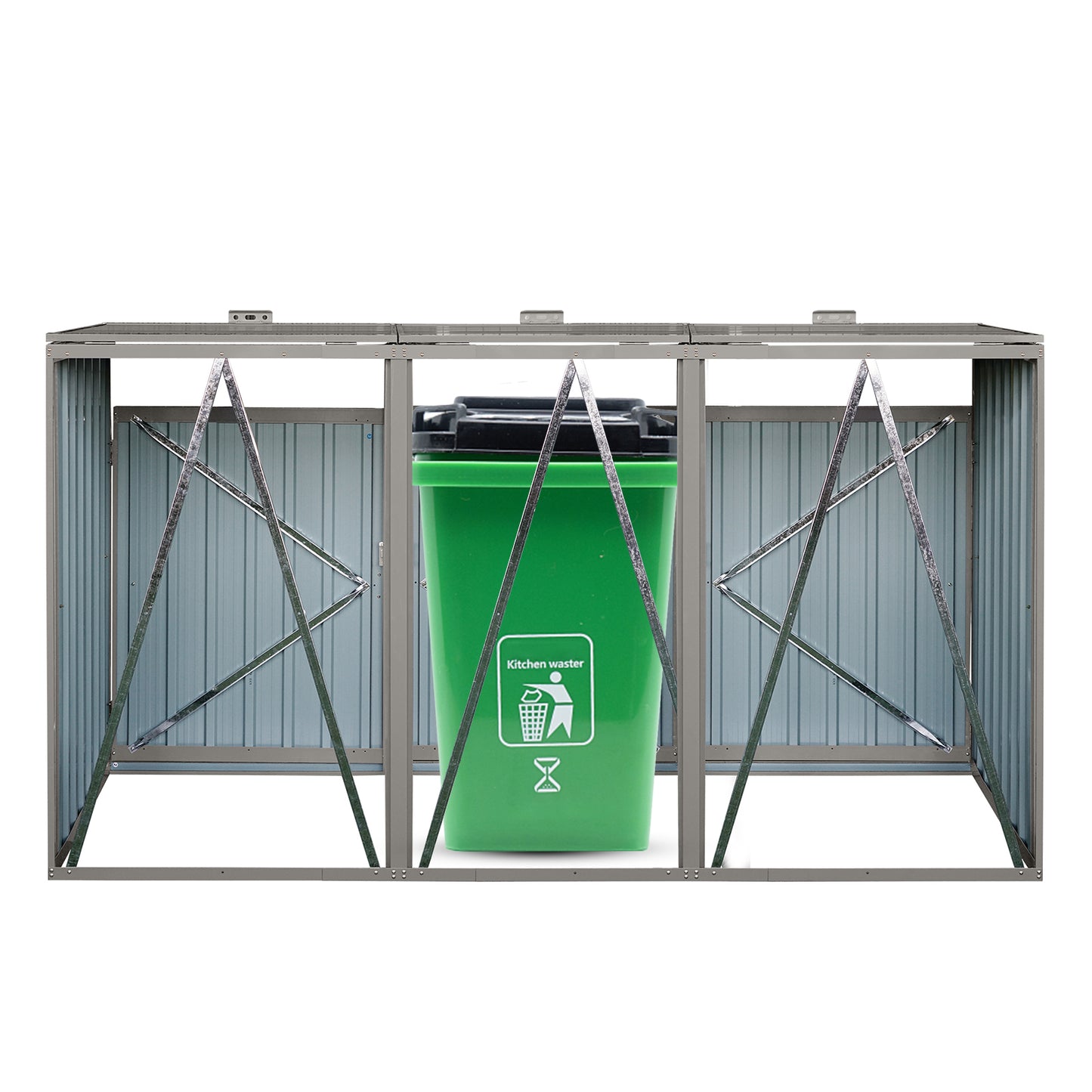 Trash Can Hideaway - Stylish Metal Shed for Outdoor Storage