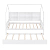Cozy Wood House Bed with Trundle for Kids