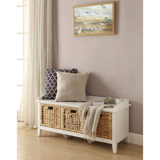 White Flavius Storage Bench
