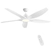 Sleek LED Ceiling Fan with White Blades