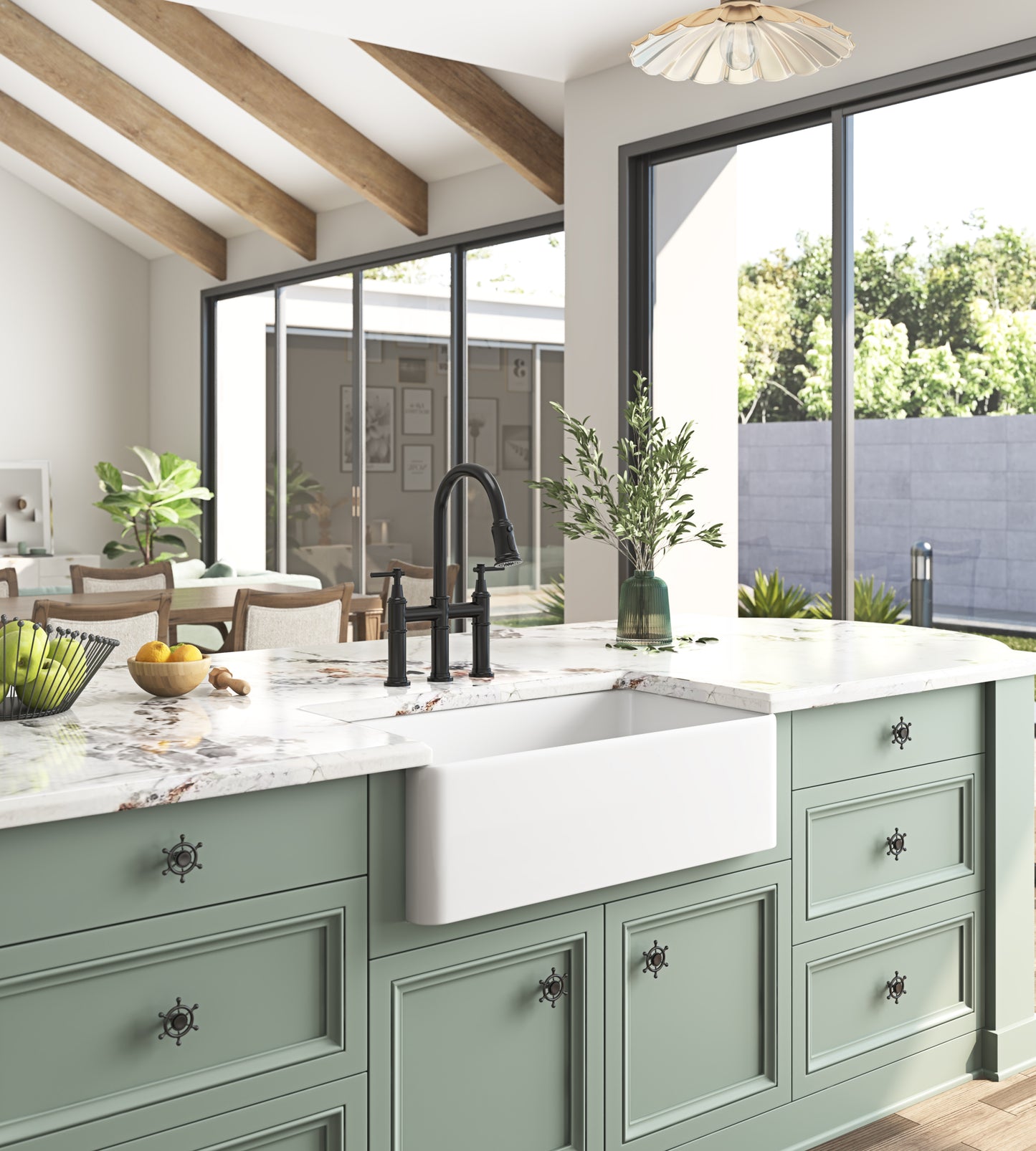 Charming Deep White Farmhouse Sink