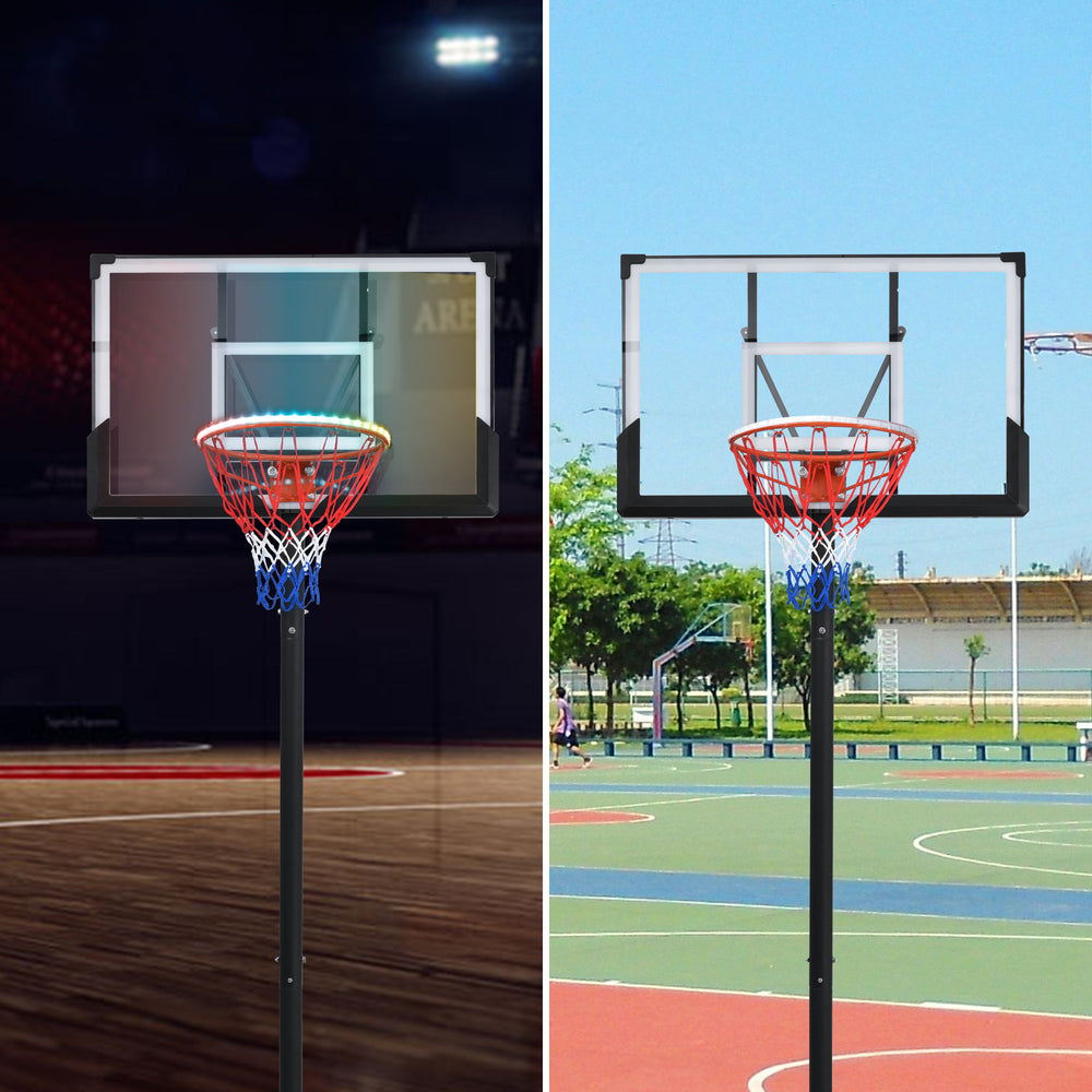 Glow-Up Adjustable Basketball Hoop - Play Day or Night!