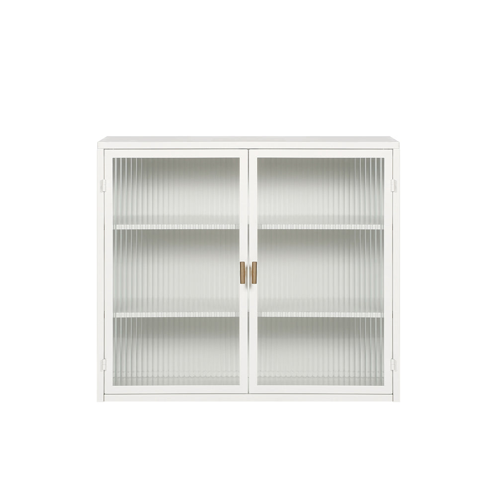 Sleek White Glass Cabinet - Stylish Storage for Every Space