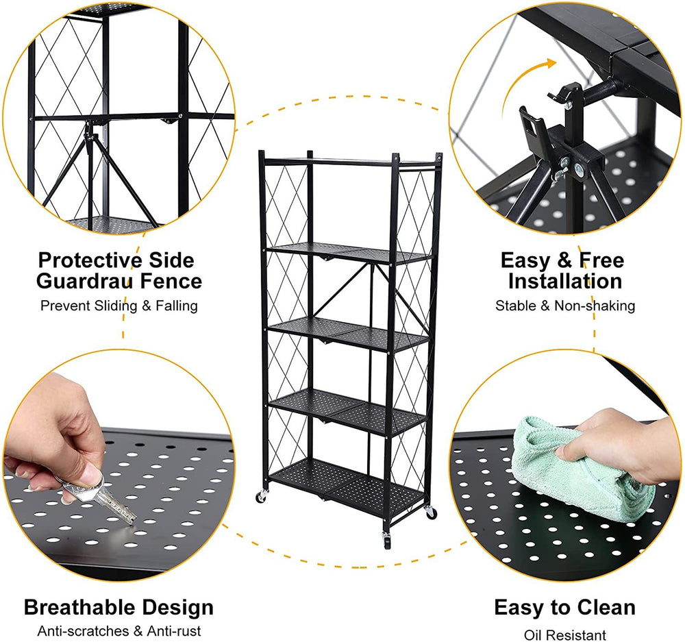 SmartFold Heavy-Duty Rolling Shelves