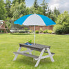 Fun & Play Kids Picnic Table with Umbrella and Sand & Water Area