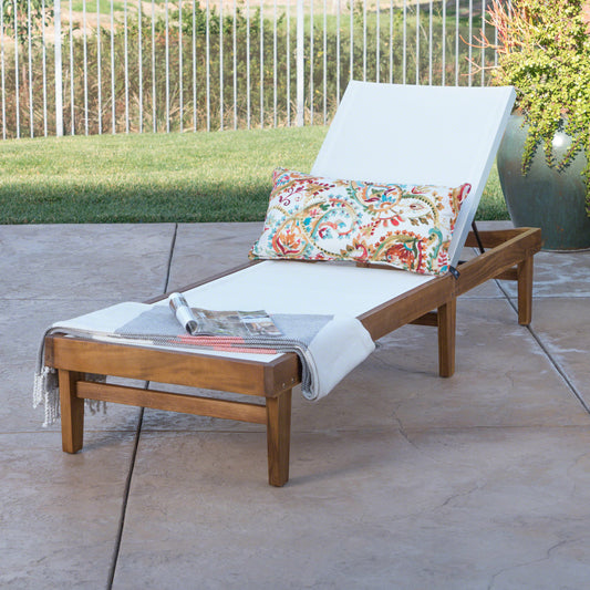 Sunshine Chaise Lounge - White Mesh Bliss