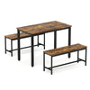 Rustic Bistro Dining Set with Benches