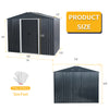 Black Outdoor Metal Storage Shed with Floor