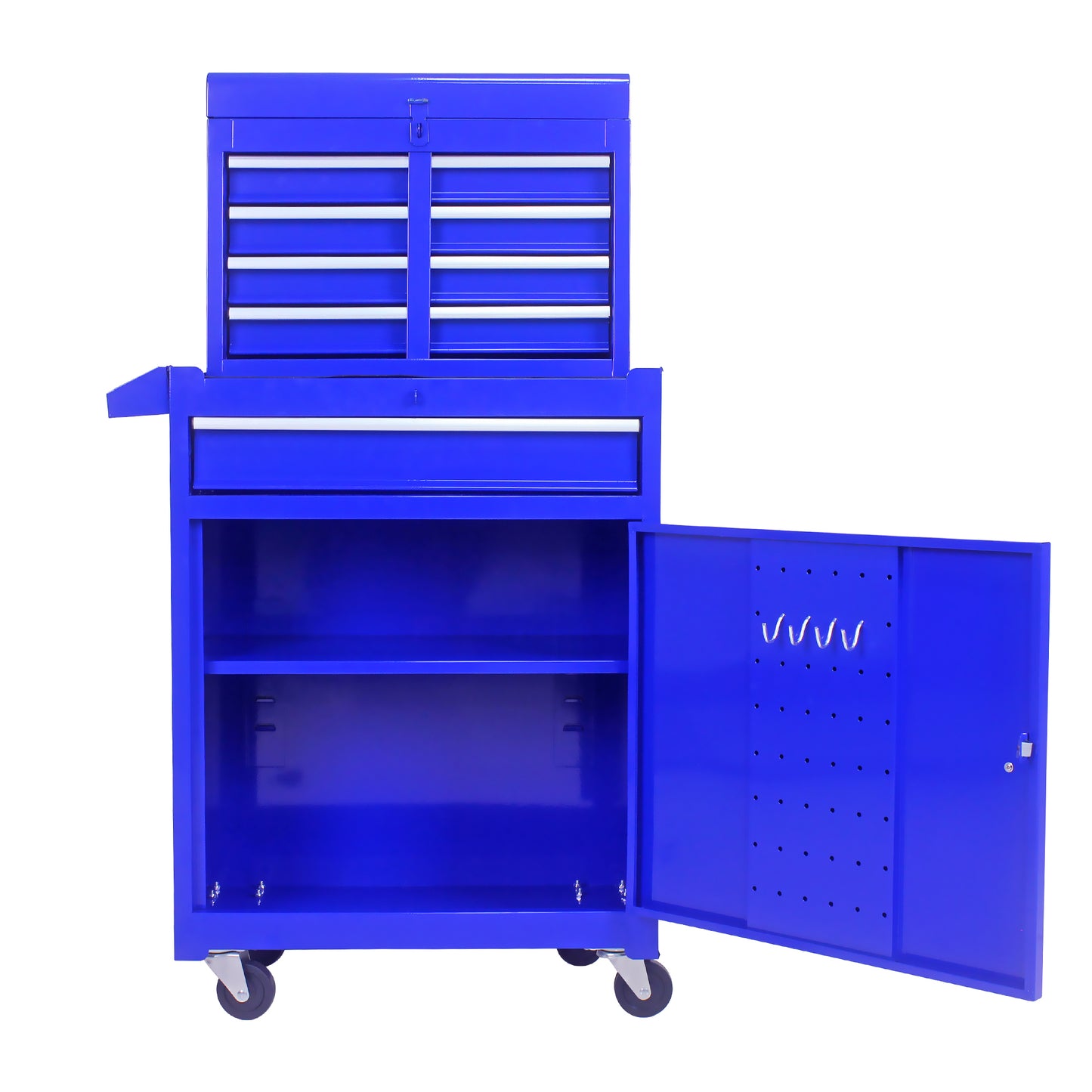 Versatile Blue Tool Chest with Adjustable Shelf