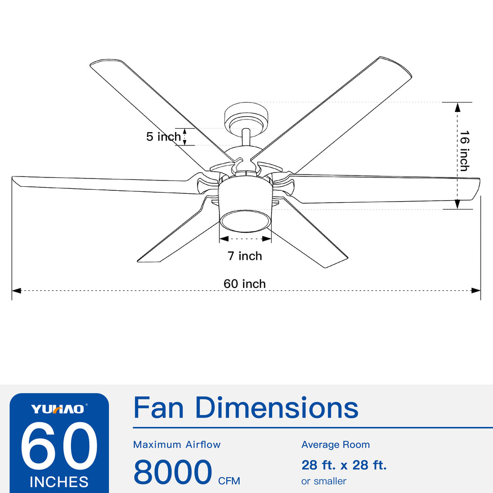 Sleek Remote-Controlled LED Ceiling Fan