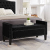 Chic Storage Bench with Armrests and Nailhead Trim