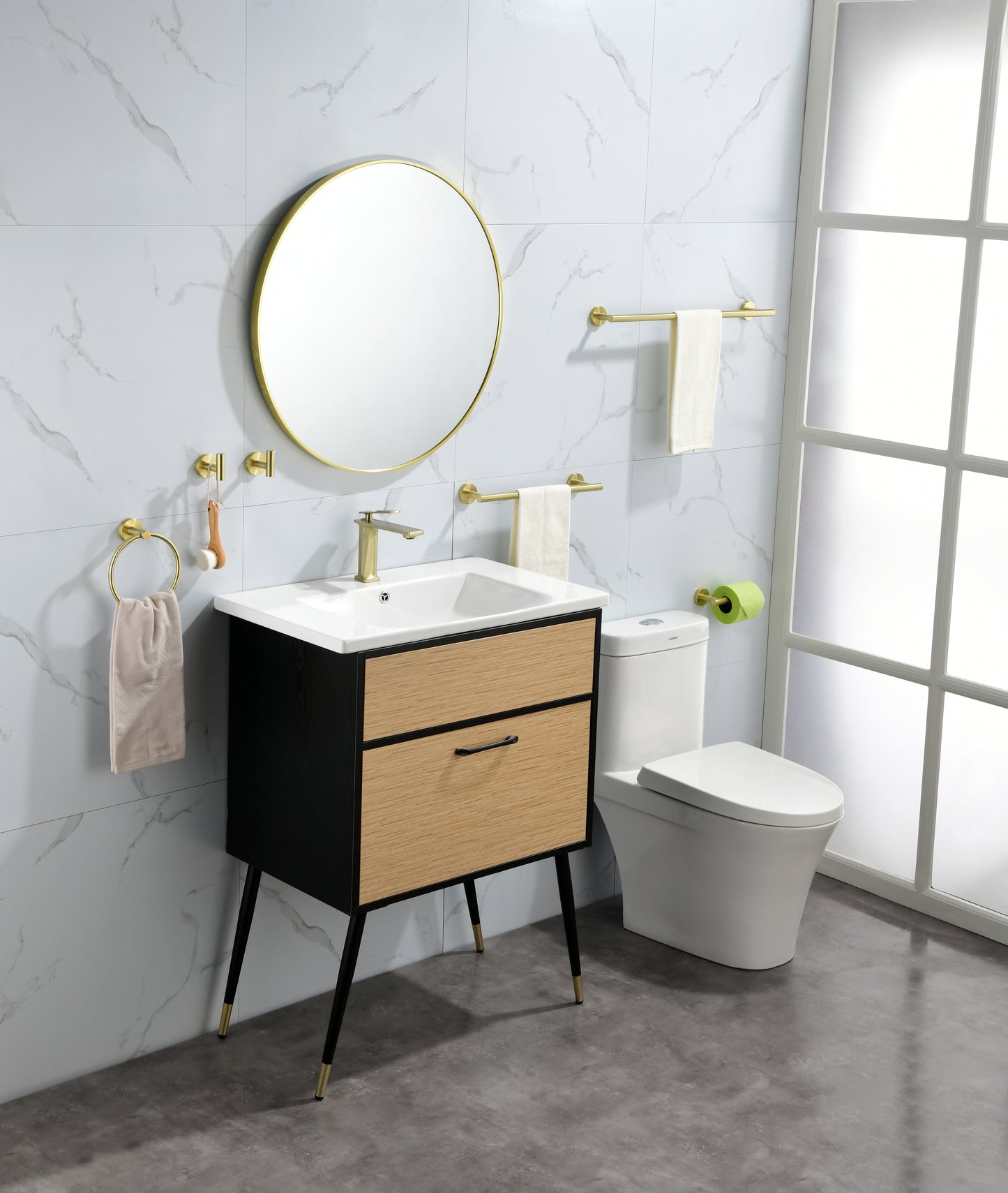 Gleaming Gold Bathroom Accessory Set