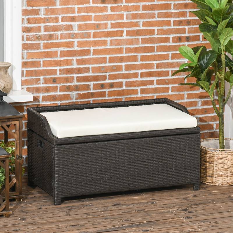 Cozy Wicker Storage Bench with Waterproof Bag