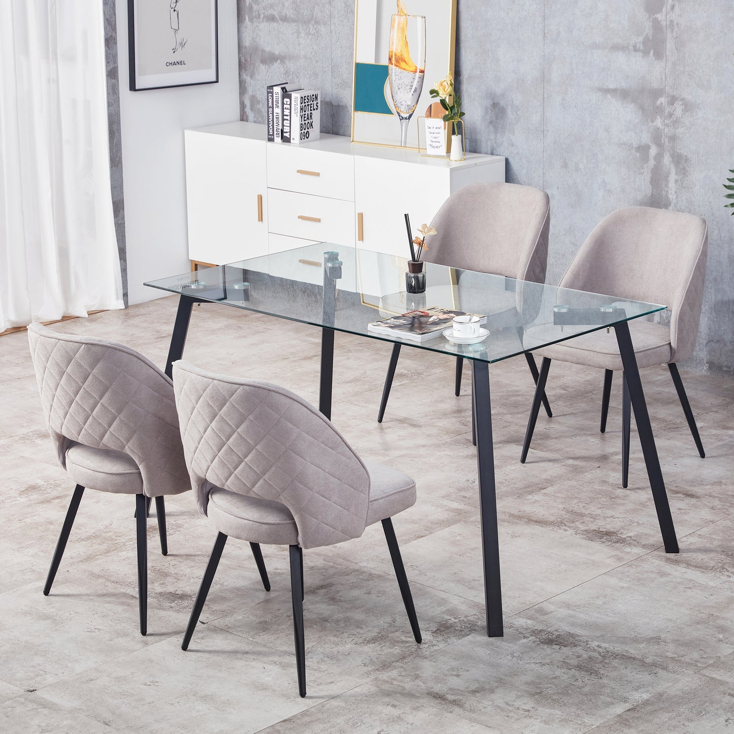 Sleek Glass Dining Table for Four to Six