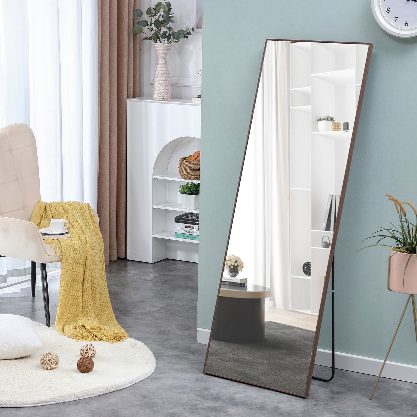 Stylish Brown Full-Length Dressing Mirror