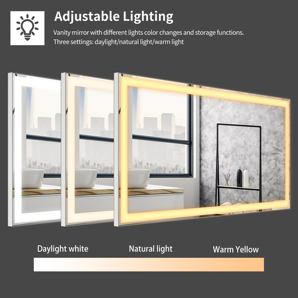 Smart Touch LED Bathroom Mirror with Adjustable Lighting