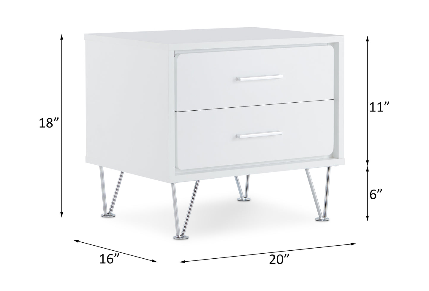 Sleek White Nightstand by ACME