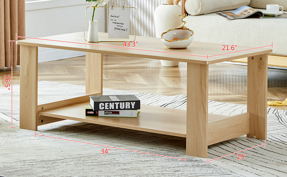 Rustic Chic Double-Layer Coffee Table