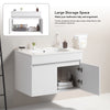 Chic Wall-Mounted Vanity with Soft-Close Cabinets & White Basin