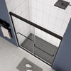 Sleek Bypass Sliding Shower Door in Matt Black Glass