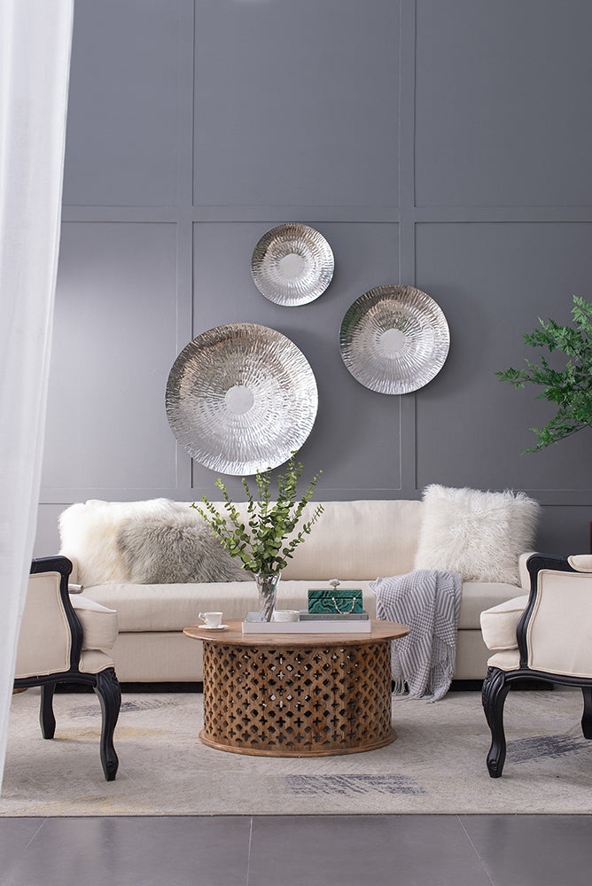 Chic Silver Wall Discs - Set of 3