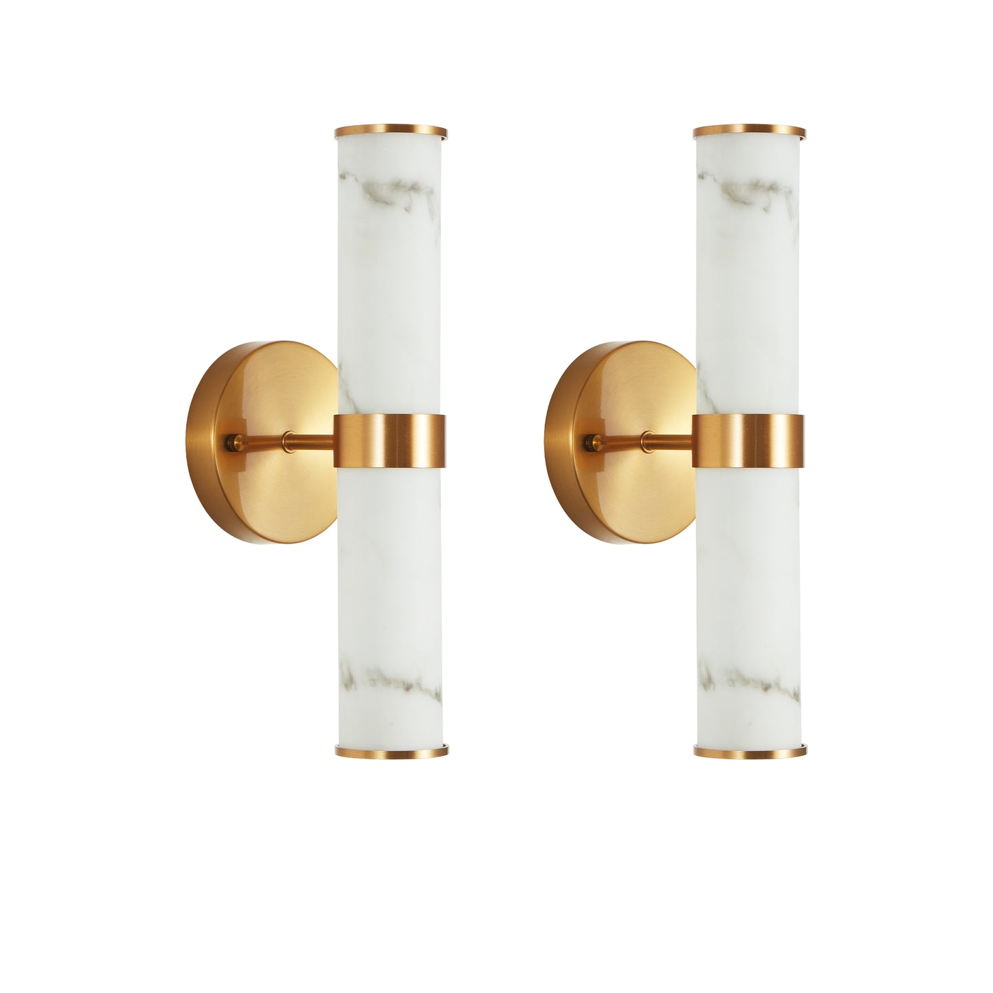 Chic Gold Resin Wall Sconces - Set of Two