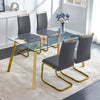 Gleaming Gold Glass Dining Table