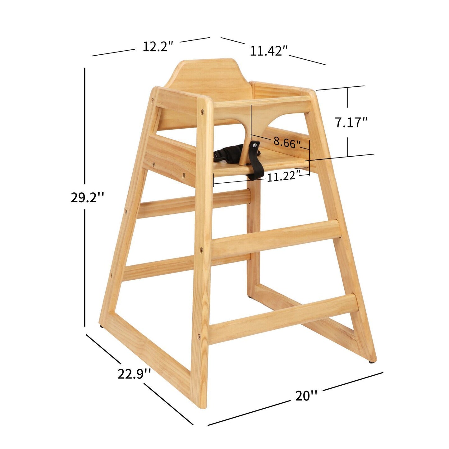 Natural Wood Booster Chair - Easy Clean & Portable for Growing Babies