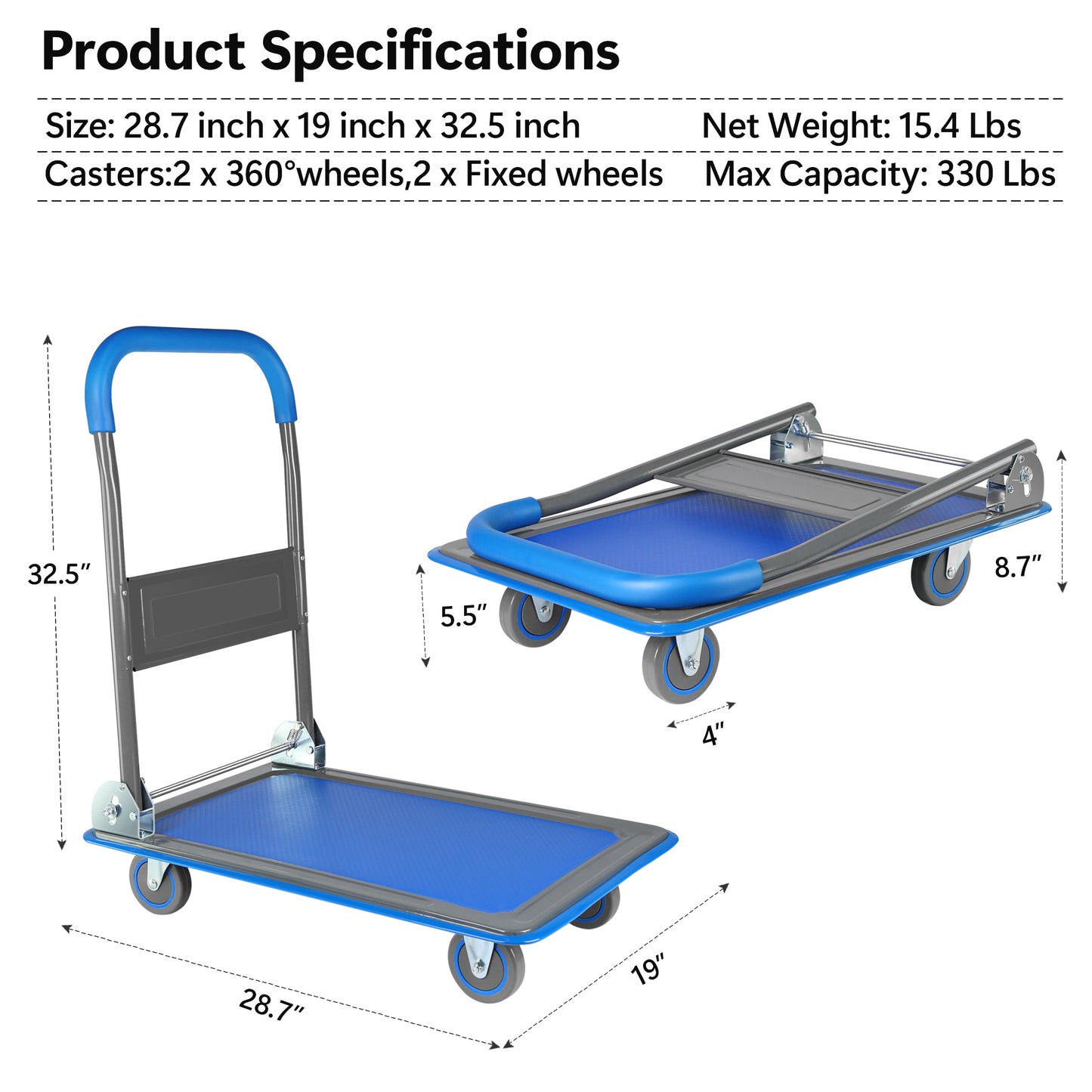 Versatile Foldable Cart - Heavy-Duty Hand Truck for Easy Moving