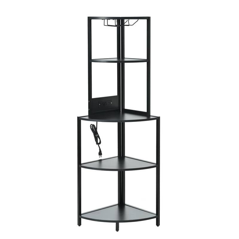 Illuminate Corner Shelf with USB & Glass Holder