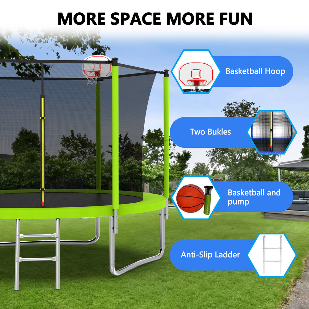 Bounce & Hoops Kids Trampoline – Safe Backyard Fun!