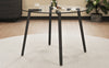 Chic Round Glass Dining Table with Black Metal Legs