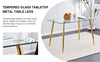 Sleek Glass Dining Table with Gold Legs