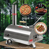 Silver Outdoor Pizza Oven - Portable Wood-Fired Delight!