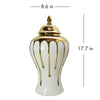 Chic White Gilded Ginger Jar