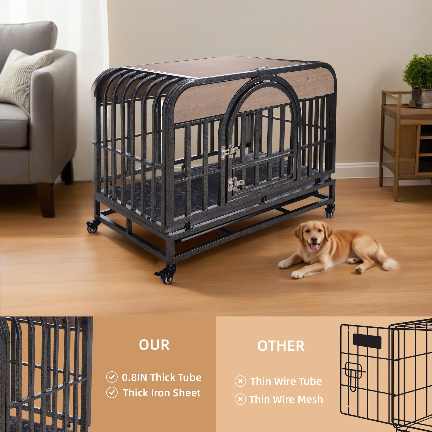 Stylish Comfort Crate for Anxious Dogs