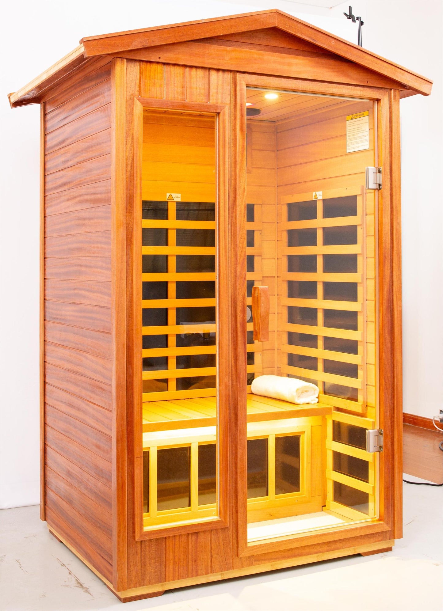 Cozy Khaya Wood Duo Outdoor Sauna