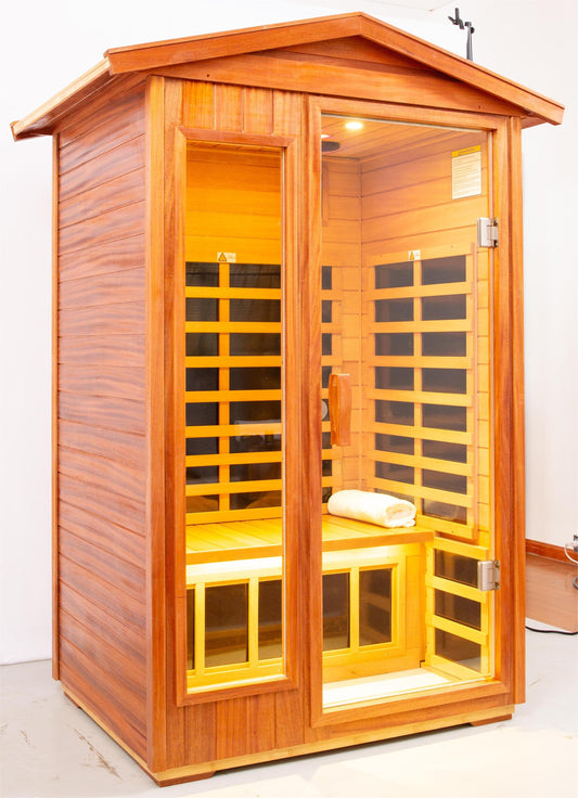 Cozy Khaya Wood Duo Outdoor Sauna