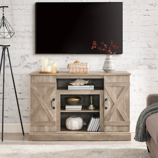 Charming Farmhouse TV Stand with Versatile Storage