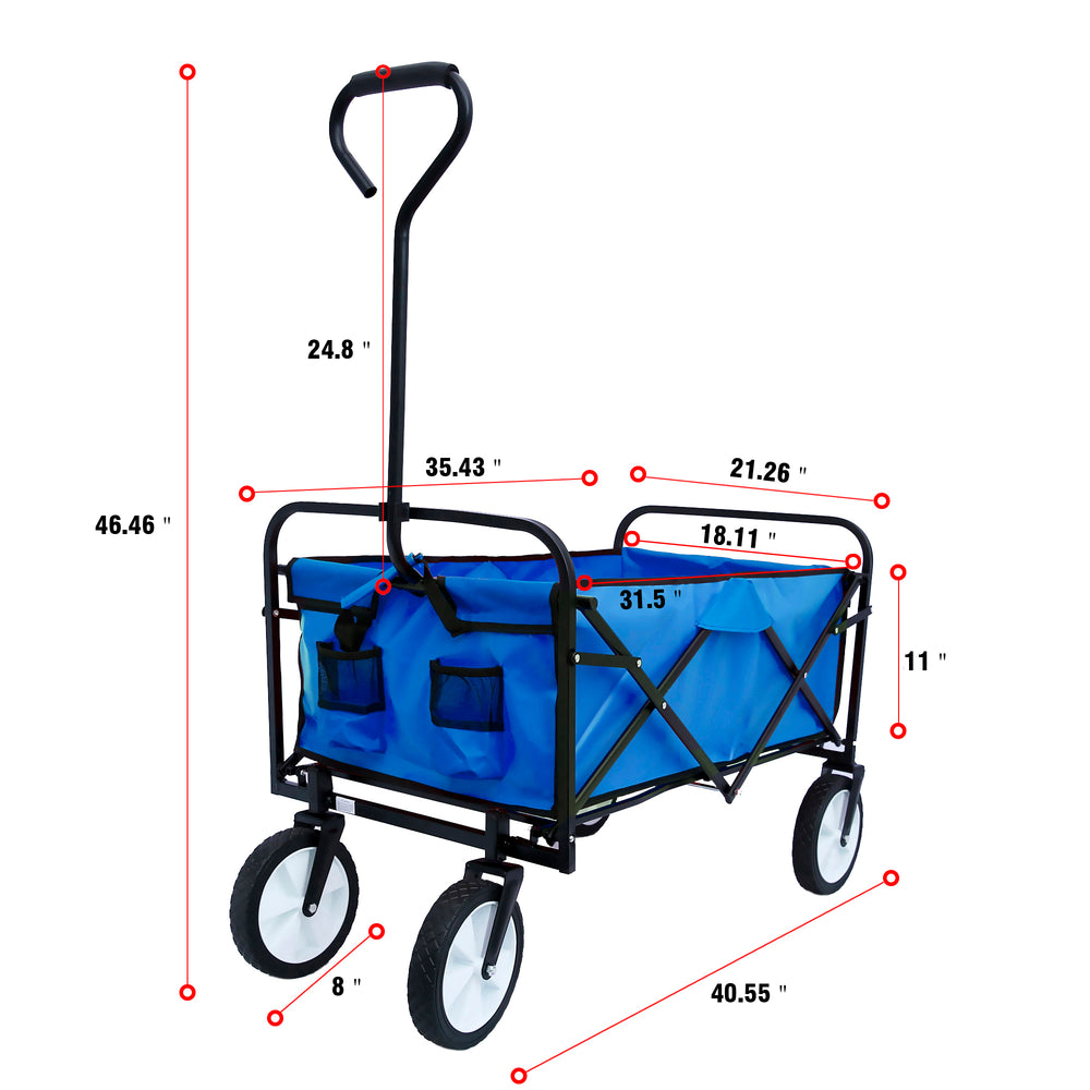 Blue Folding Garden & Beach Wagon