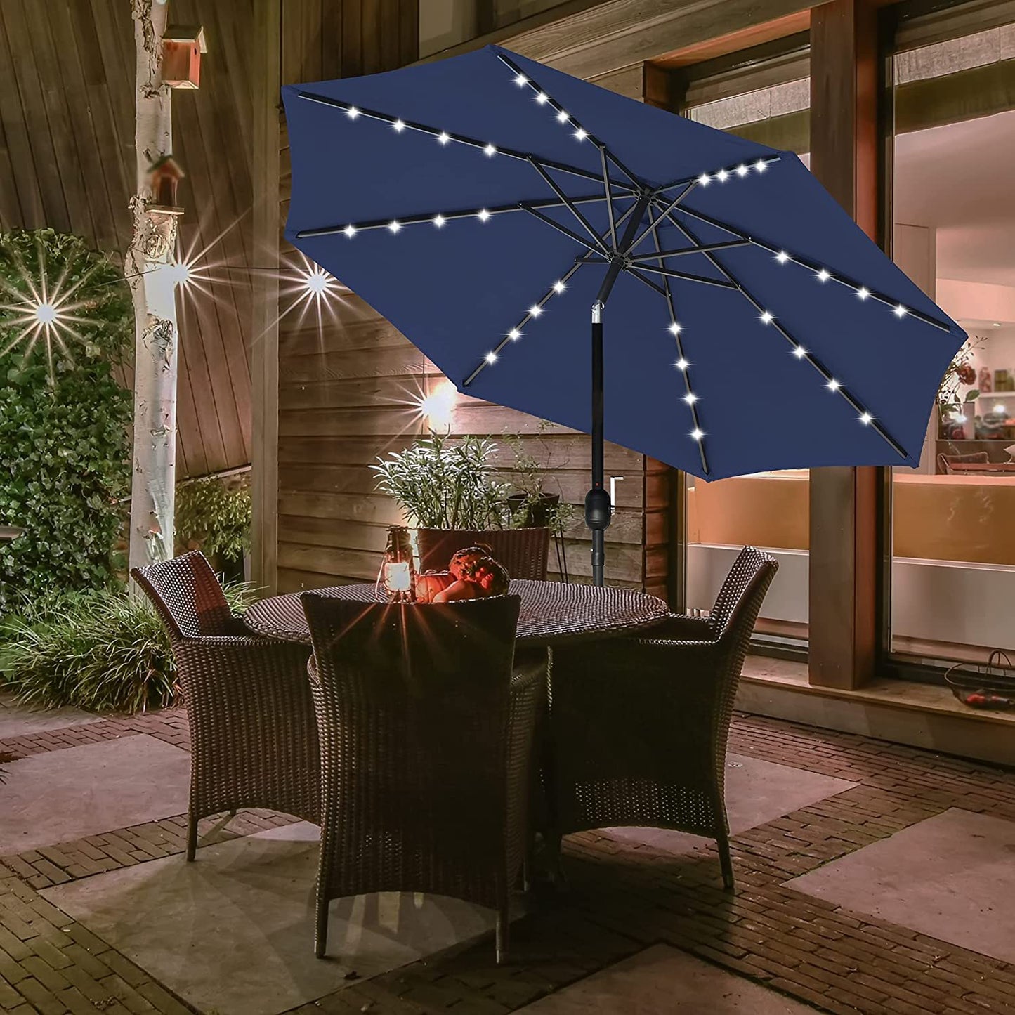 Cozy Glow Solar Patio Umbrella