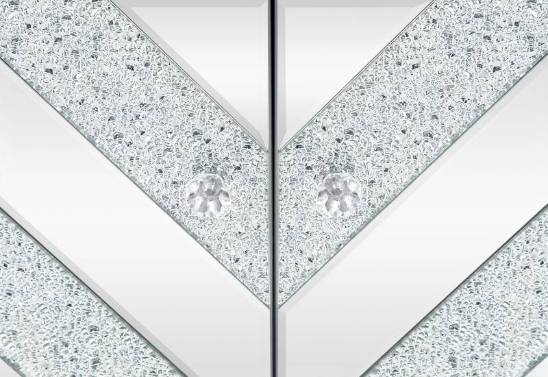 Chic Mirror-Trimmed Storage Cabinet