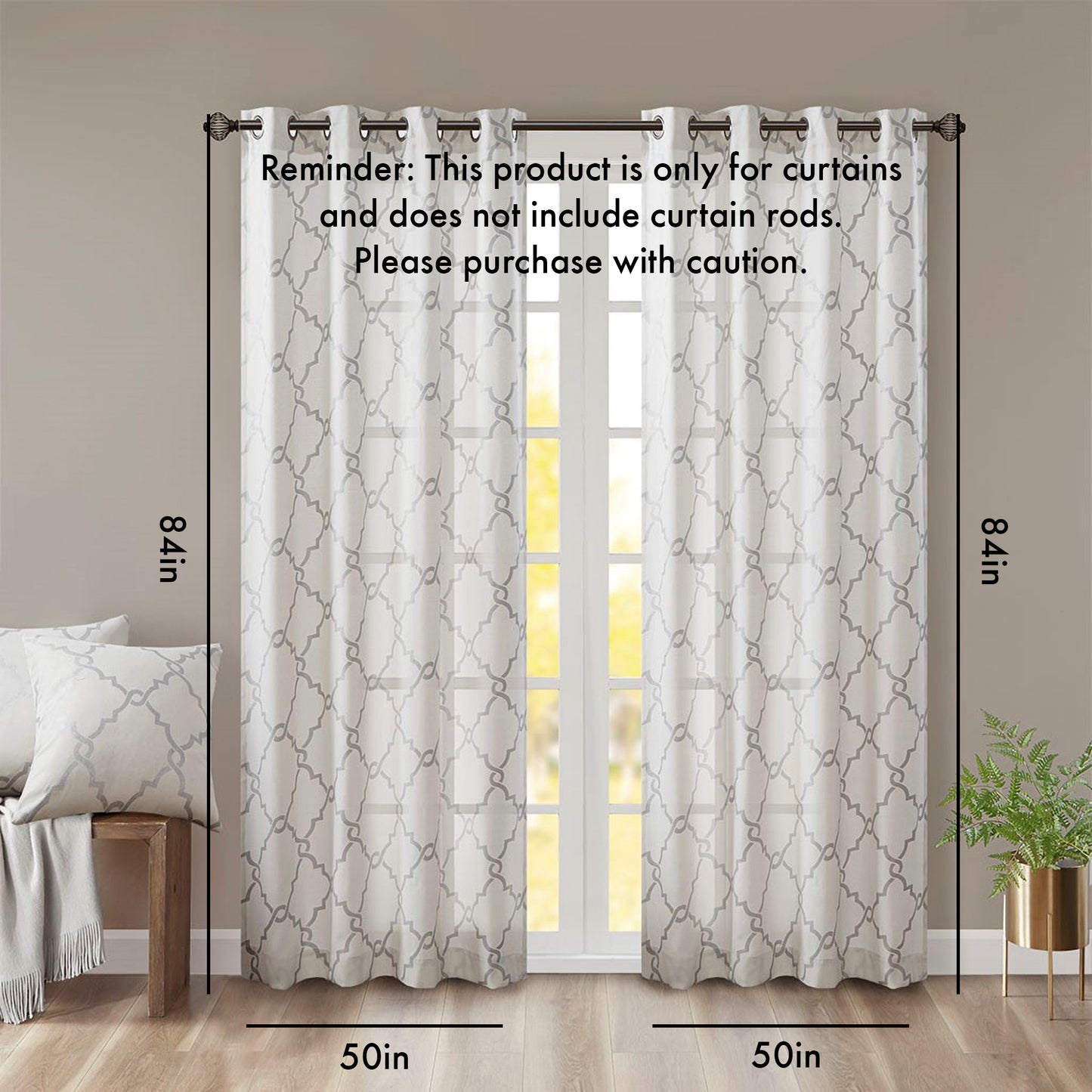 Fretwork Charm Grommet Curtain Panel