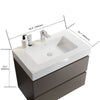 Sleek Gray Wall-Mounted Vanity with Sink