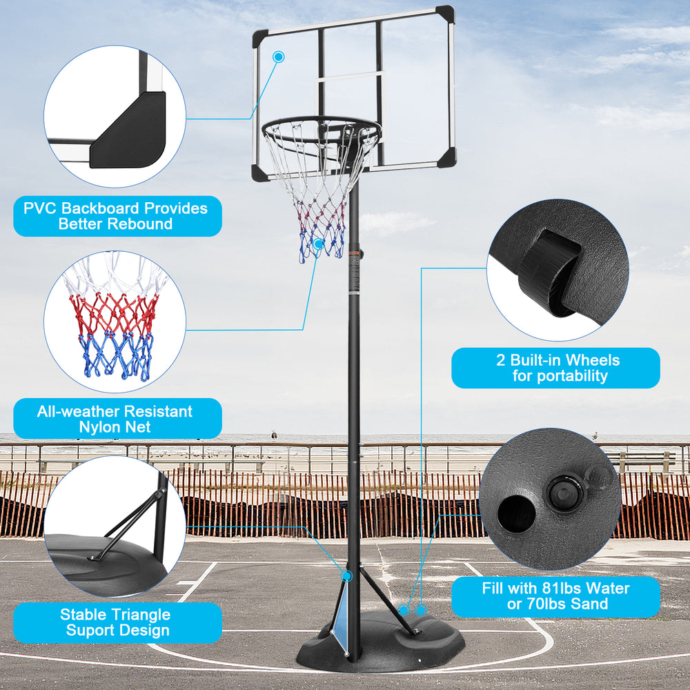 Adjustable Portable Basketball Hoop for All Ages