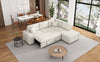 Haven L-Shaped Sofa Bed with Ottoman & USB Ports - Beige