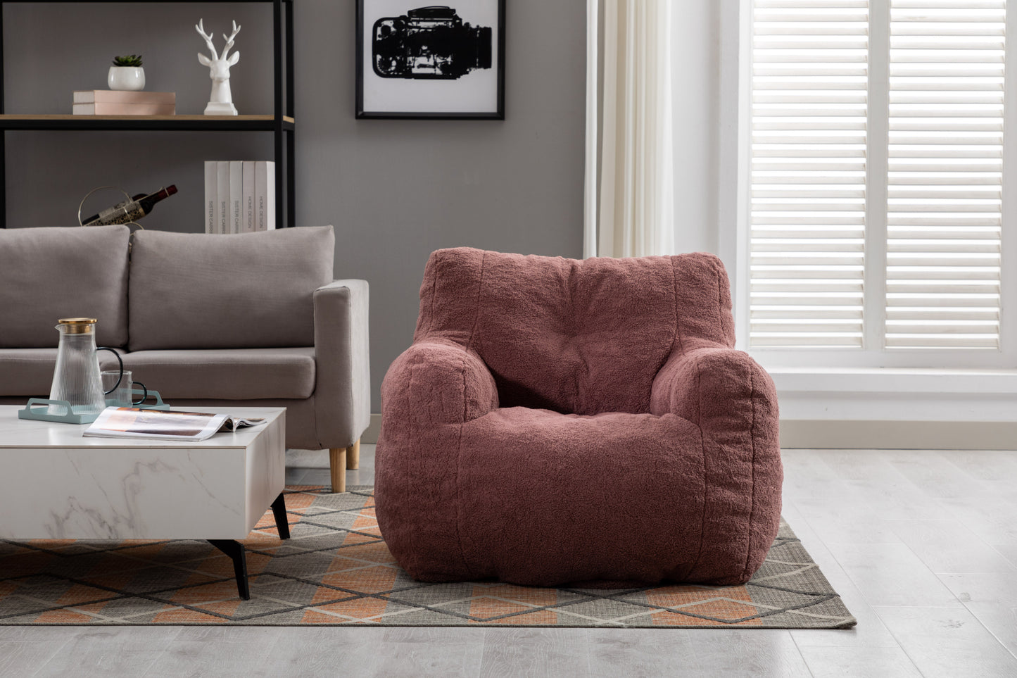 Cozy Teddy Foam Bean Bag Chair